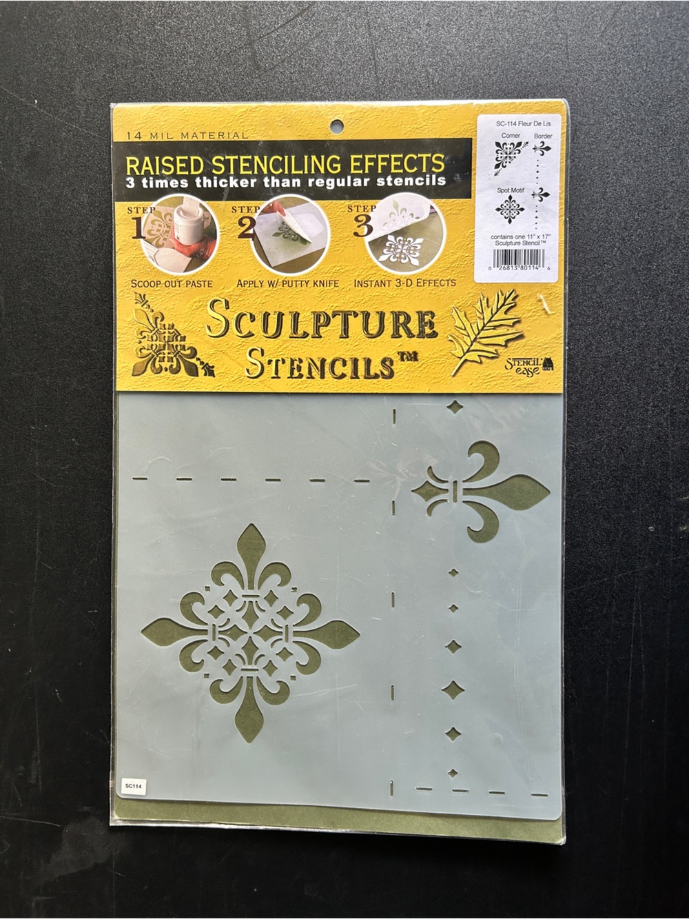 NEW Sculpture Stencils - Fleur de lys. Contains one 11 X 17” sculpture stencil